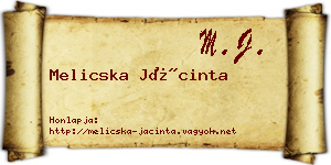 Melicska Jácinta névjegykártya